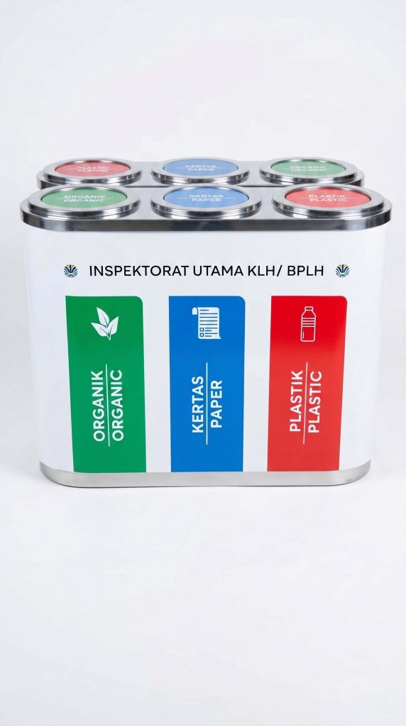 tempat sampah stainless kapsul 3 pilah inspektorat utama klh bplh